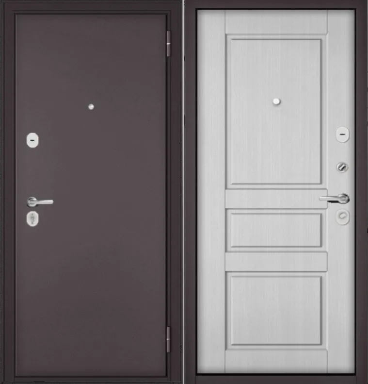 Фото Дверь Бульдорс TRUST ECO - 90 Букле шоколад Ларче белый - 2 DIS006931